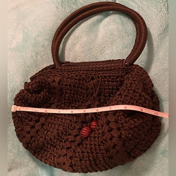 Unbranded Hand Made in Ecuador Crochet Brown Bag. NWOT Zip Closure. - Picture 7 of 12